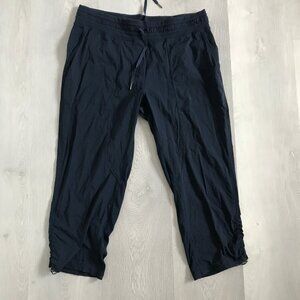 LULULEMON WOMENS STUDIO PANT BLUE CROP WIDE LEG 12